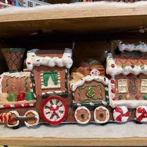 Festive Christmas Gingerbread Train Decoration